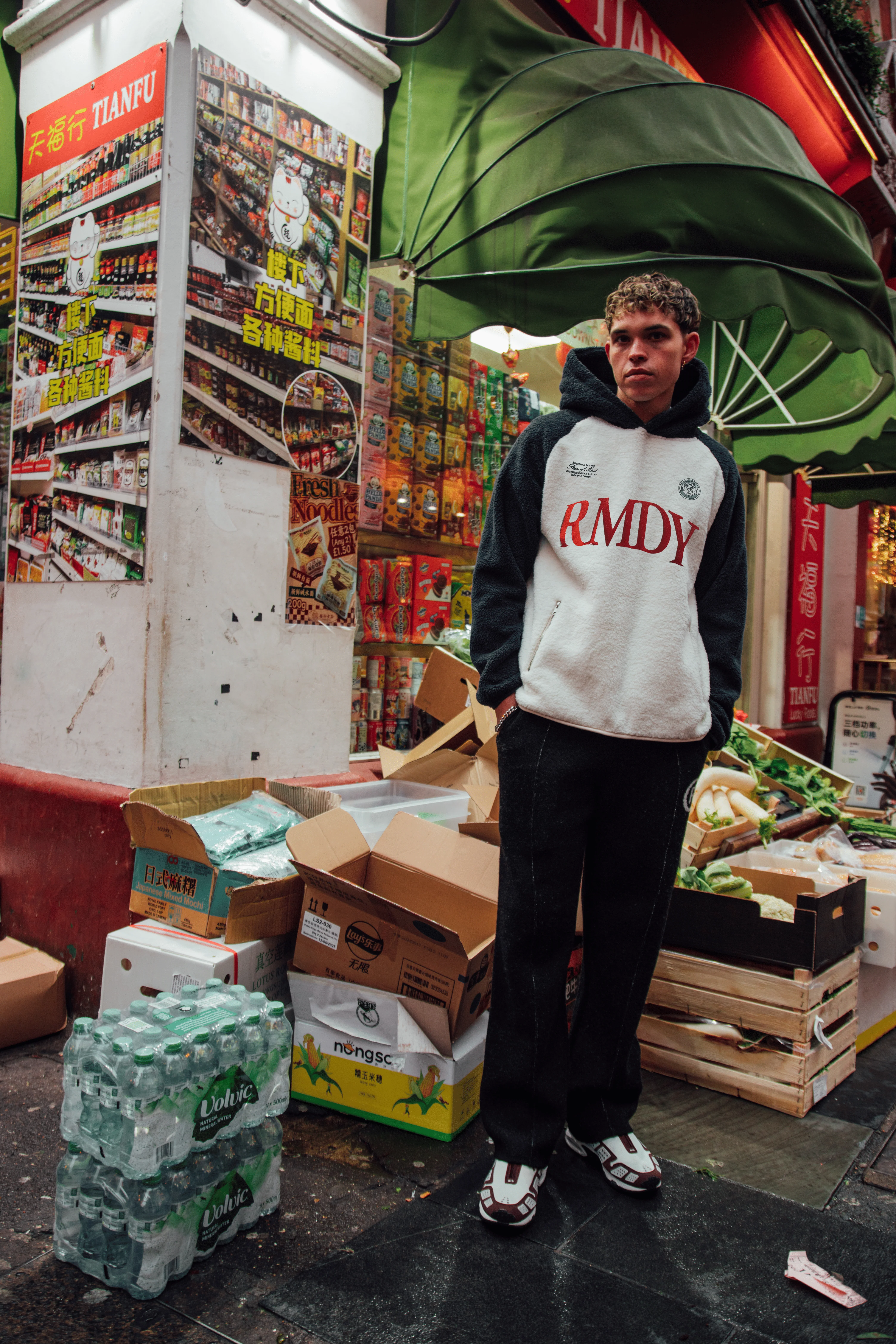 Cream & Navy 2 Tone Remedy Sherpa Hoodie