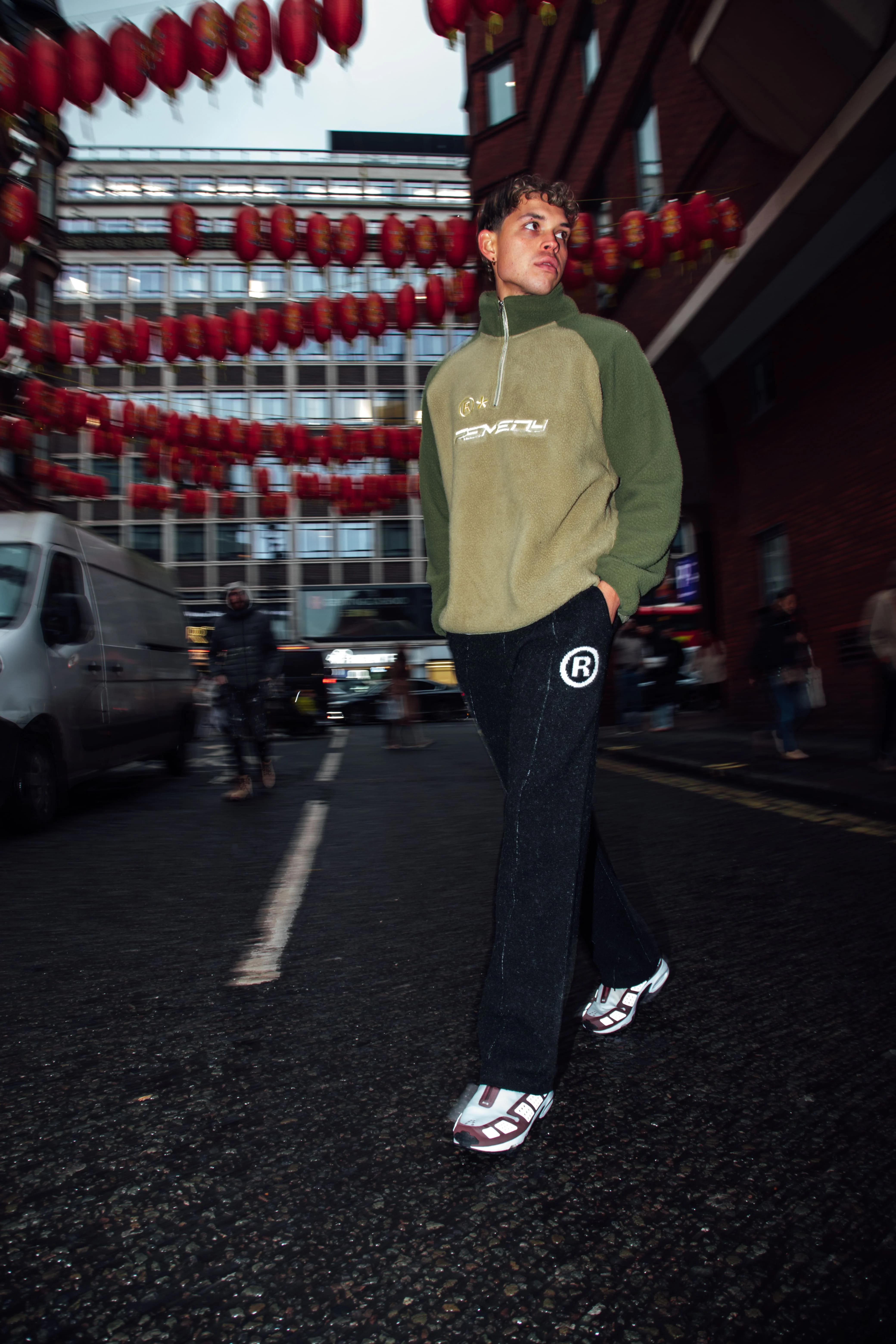 Khaki 2 Tone Sherpa 1/4 Zip